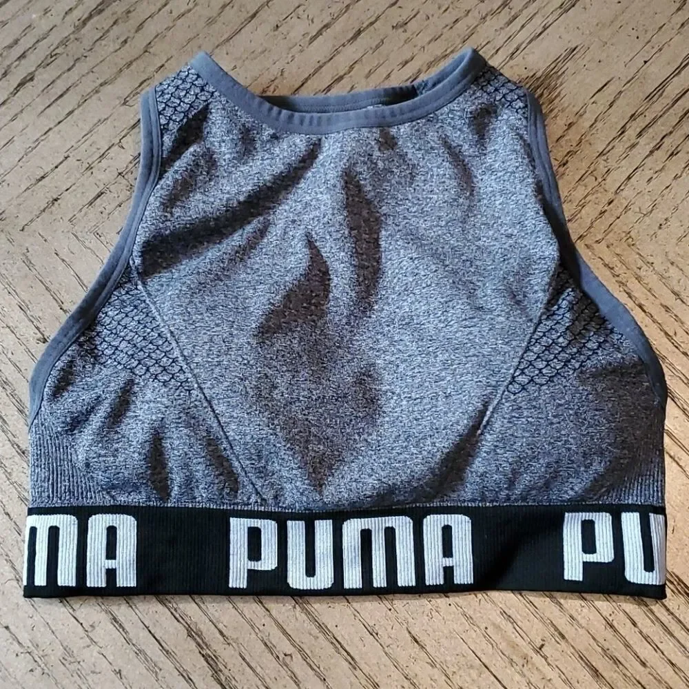 Puma size small gray sports bra.